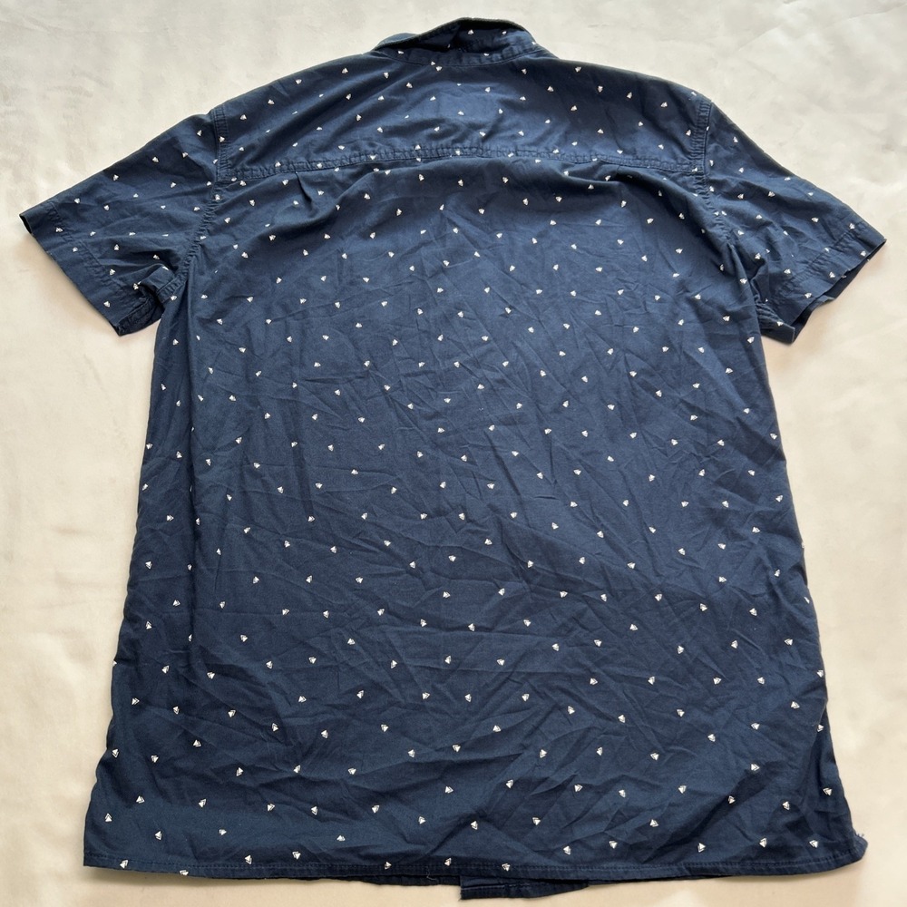 American Eagle Men's Navy Printed Button Up Shirt XS Short Sleeve Casual - Picture 7 of 7